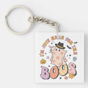 Porte-clefs Je suis juste ici pour le Boos, Retro Super Hallow