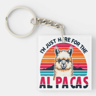 Porte-clefs Je suis juste ici pour les amoureux de l'Alpacas d
