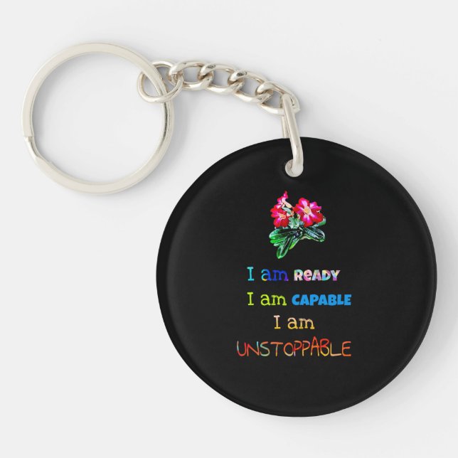 Porte-clefs je suis prêt à être capable d'arrêter (Devant)