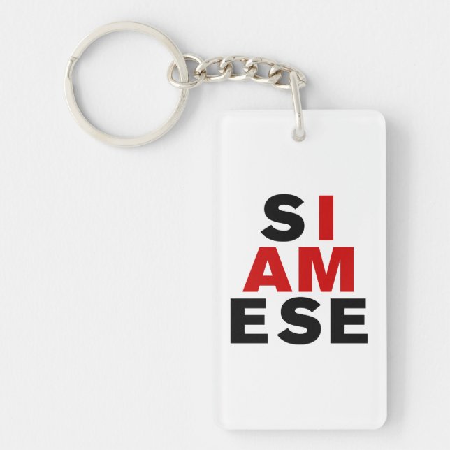 PORTE-CLEFS JE SUIS SIAMESE (Devant)