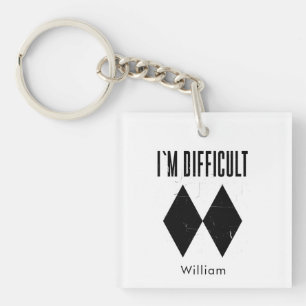 Porte-clefs Je suis un Diamant Noir de Ski Difficile