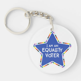 Porte-clefs Je suis un électeur d'égalité ! LGBTQ+ Rainbow Sta
