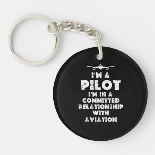Porte-clefs Je suis un pilote amusant