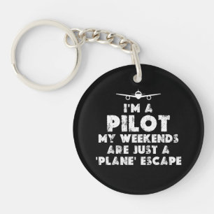 Porte-clefs Je suis un pilote amusant