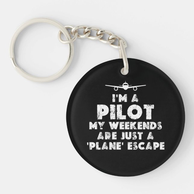 Porte-clefs Je suis un pilote amusant (Devant)