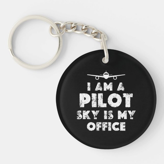 Porte-clefs Je suis un pilote amusant (Devant)