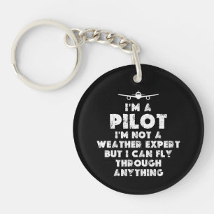 Porte-clefs Je suis un pilote drôle