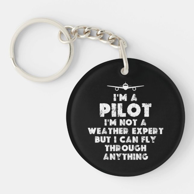 Porte-clefs Je suis un pilote drôle (Devant)