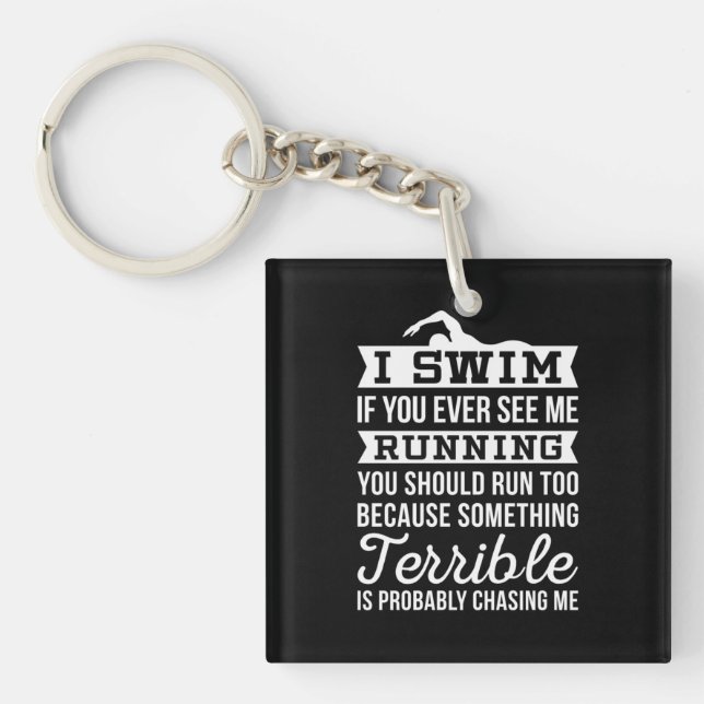 Porte-clefs Je Suis Un Swimmer (Devant)