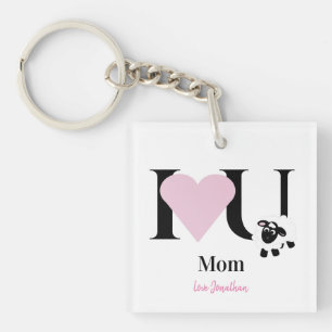 Porte-clefs Je t'aime Maman mignon Nom Porte - clé de dessin