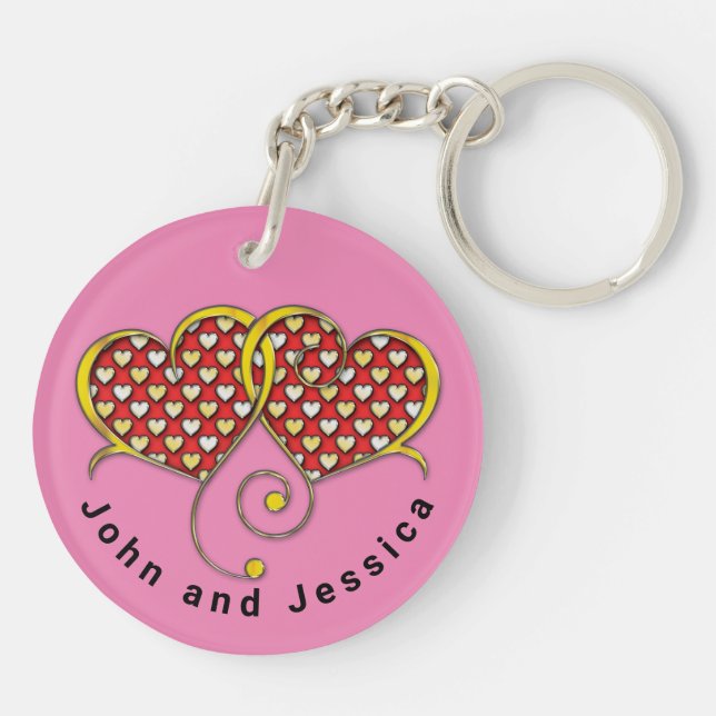 Porte-clefs Je t'aime Note Design de carte (Dos)