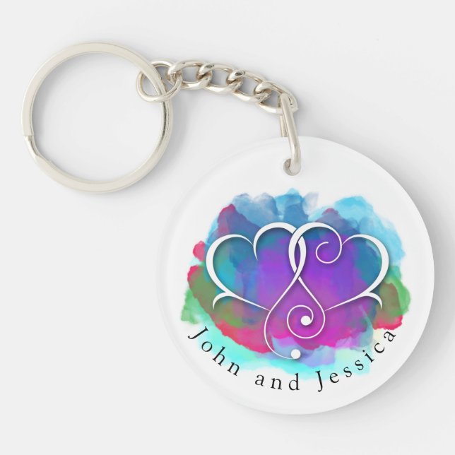 Porte-clefs Je t'aime Note Design de carte (Devant)