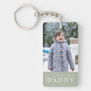 Porte-clefs Je t'aime Papa Vert Sage Moderne 2 Photo