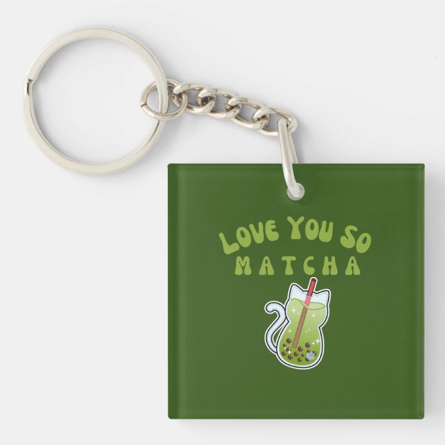Porte-clefs Je T'Aime Tellement Matcha, Matcha (Devant)