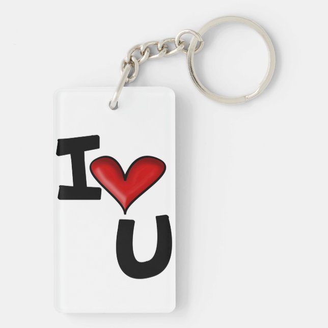 Porte-clefs Je T'Aime Typographie Graphique (Dos)