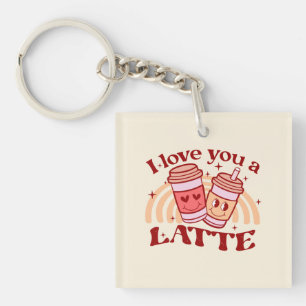 Porte-clefs Je T'Aime Un Latte   Pun Coupe De Café Cute