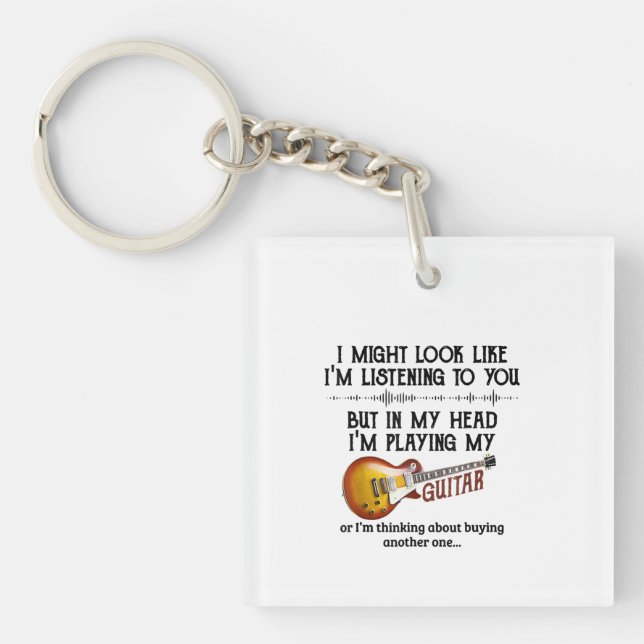 Porte-clefs Je t'écoute, mais dans ma tête je joue (Devant)