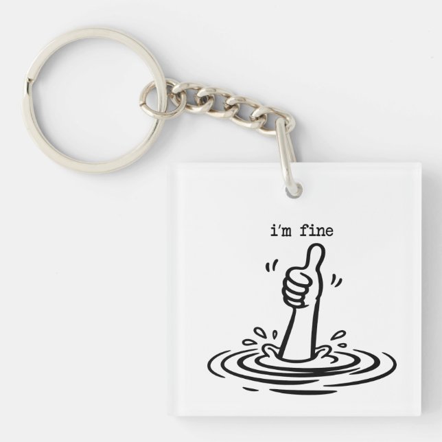 Porte-clefs Je vais bien slogan (Devant)