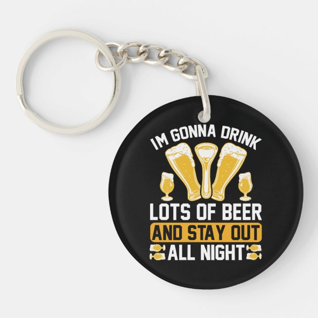Porte-clefs Je vais boire beaucoup de bière (Devant)