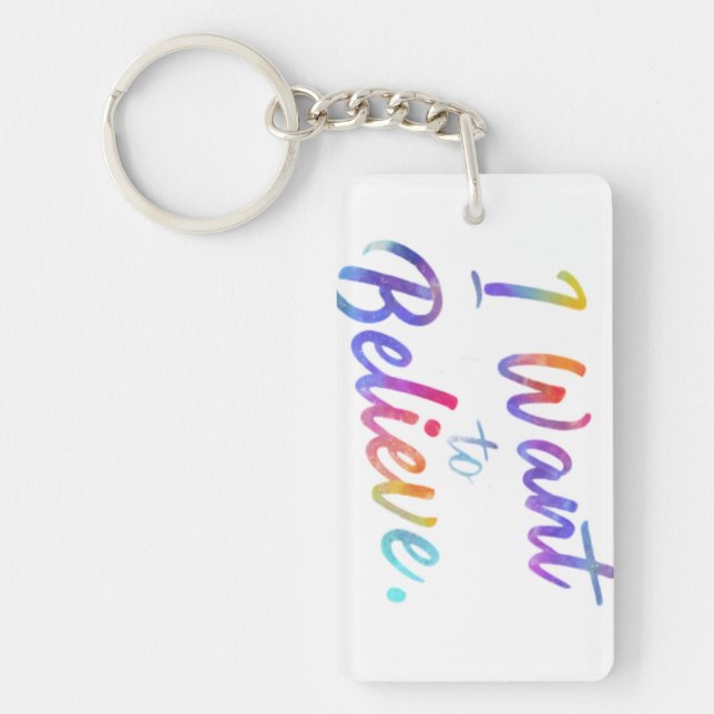 Porte-clefs Je veux croire - Rectangle Porte - clé (Devant)