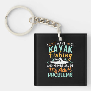 Porte-clefs Je Veux Juste Aller Pêcher Kayak