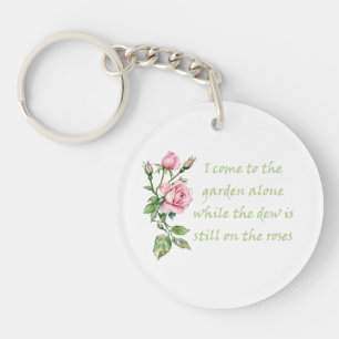 Porte-clefs Je viens seul au jardin Citation Jardinage