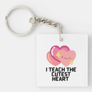 Porte-clefs J'enseigne les coeurs les plus mignons