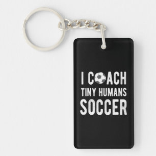 Porte-clefs J'Entraîne des minuscules humains Soccer Educateur