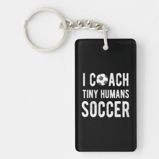 Porte-clefs J'Entraîne des minuscules humains Soccer Educateur