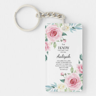 Porte-clefs Jeremiah 29:11 Rose Personnaliser