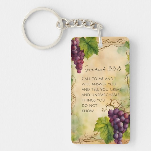 Porte-clefs Jérémie 33:3 Version chrétienne de la Bible (Devant)