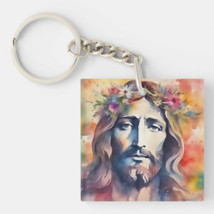 Porte-clefs Jésus aquarelle
