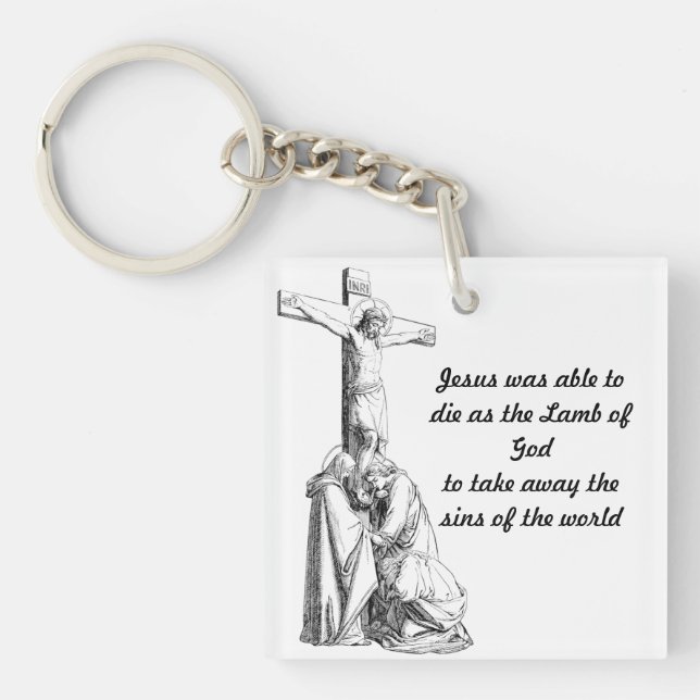 Porte-clefs Jésus Christ Crucifixion cross Bible Citations (Devant)