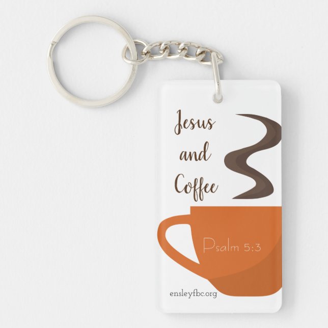 Porte-clefs Jésus et café (Devant)