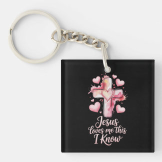 Porte-clefs Jesus Loves Me Valentine Keychain