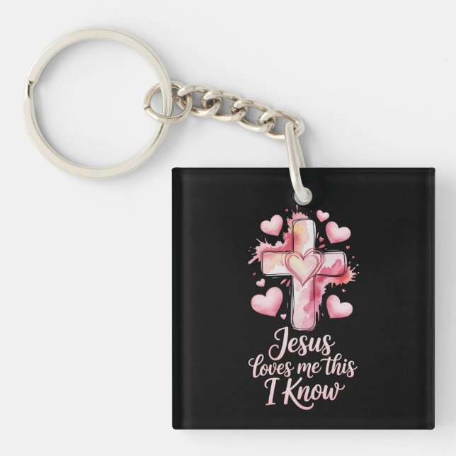 Porte-clefs Jesus Loves Me Valentine Keychain (Devant)