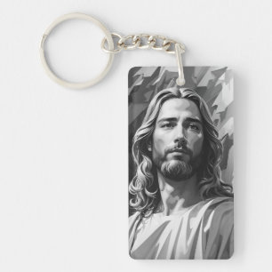 Porte-clefs Jésus Porte - clé noir et blanc