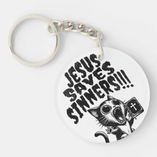 Porte-clefs Jésus Sauve le Pécheur - Kitty