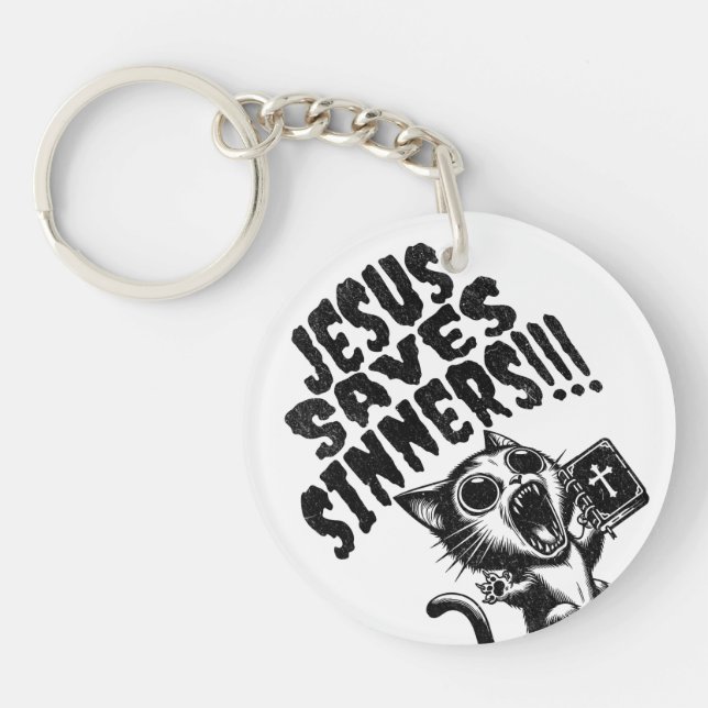 Porte-clefs Jésus Sauve le Pécheur - Kitty (Devant)