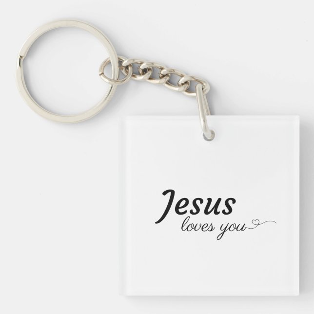 Porte-clefs Jésus t'aime Porte - clé acrylique (Devant)