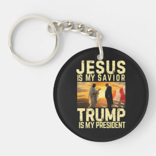 Porte-clefs Jésus Trump - Jésus est mon Seigneur Sauveur