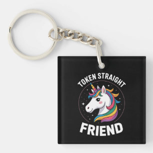 Porte-clefs Jeton Ami Droit Licorne Gay Fierté LGBTQ Allié