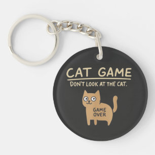 Porte-clefs jeu de chat ne regardez pas le jeu de chat sur