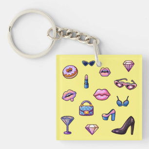 Porte-clefs Jeu de filles glamour Y2K