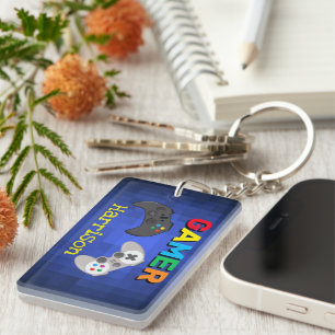 Porte-clefs Jeu vidéo de gamer coloré personnalisé