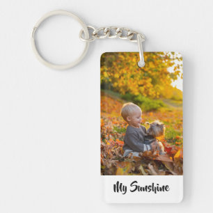 Porte-clefs Jeune enfant avec chien moderne photo personnalisé