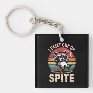 Porte-clefs J'Existe De Spite Funny Raccoon Vintage
