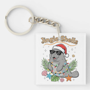 Porte-clefs Jingle Shells Tropical Santa Lamantin Noël