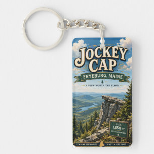 Porte-clefs Jockey Cap Fryeburg Maine Rectangle Acrylique
