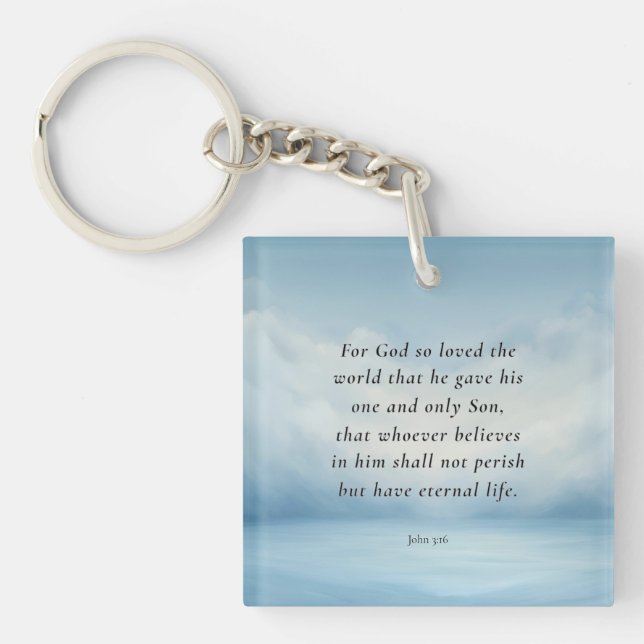 Porte-clefs John 3:16 Image du couplet de la Bible (Devant)